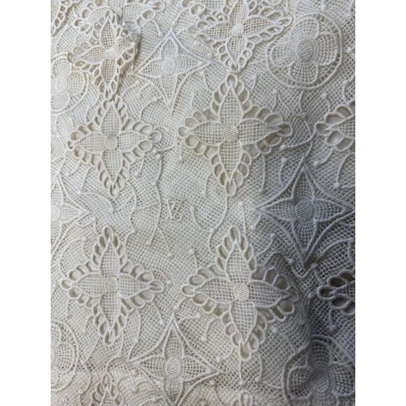 Louis Vuitton VTG Cream Lace Monogram Logo T-Shirt Top 34 FR (XS)Made in Italy - Picture 7 of 15